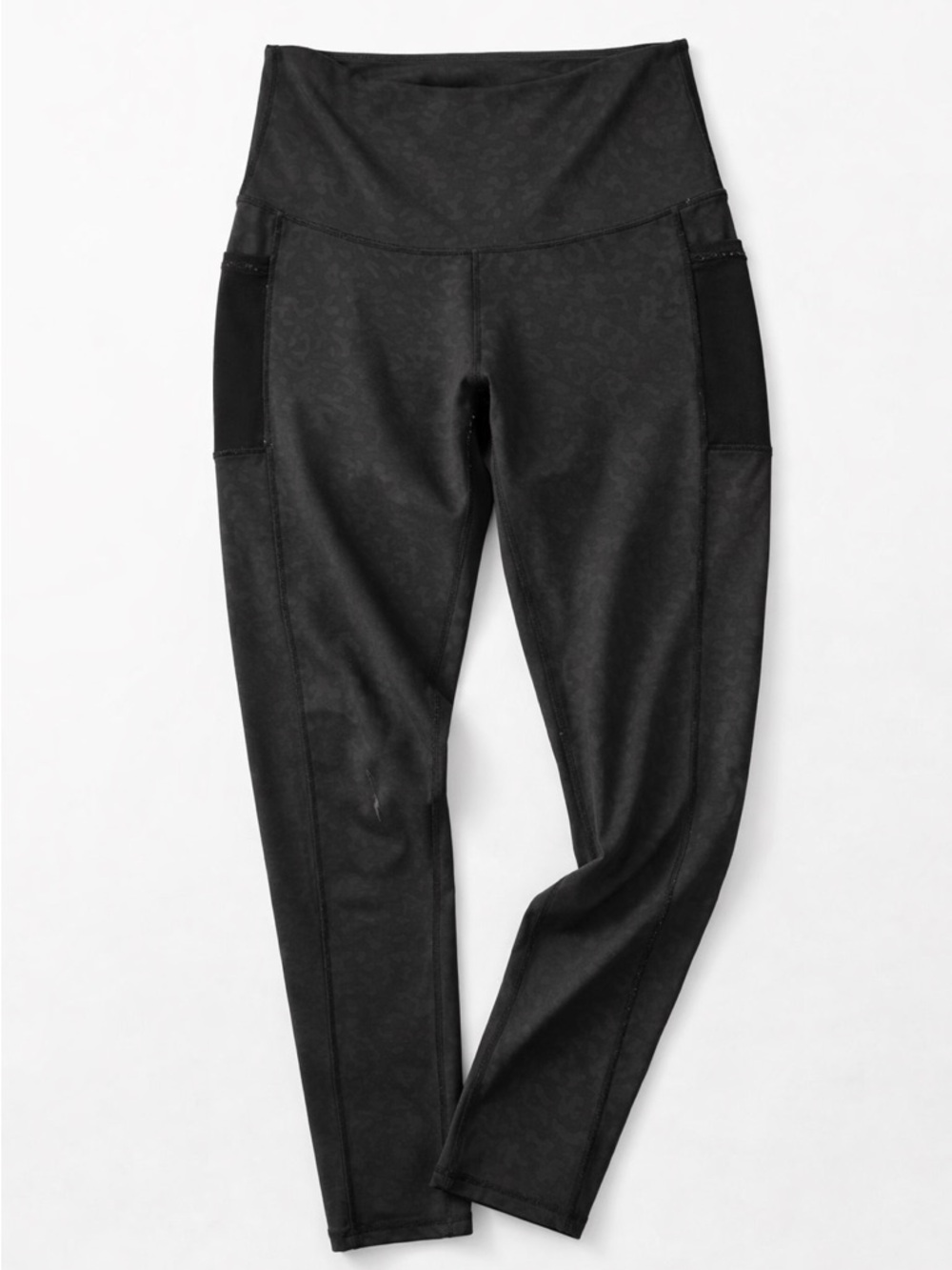 Black Leopard Print Leggings High Waisted Athletic Yoga Pants Side Pocket